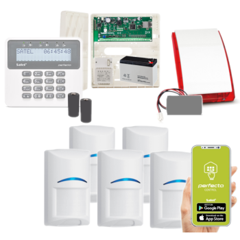 ZESTAW ALARMOWY SATEL PERFECTA-IP 32-WRL 5 CZUJEK BOSCH + PRF-LCD-WRL + SYRENA MSP-300 R